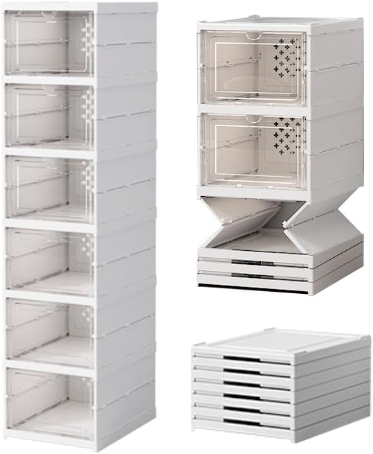 OrdiCasa™ | Scarpiera Salvaspazio Pieghevole 6 Ripiani con Sportelli e Ventilazione